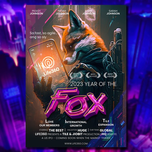 Life360 2023 Year of the Fox Poster Design by Rockinrule