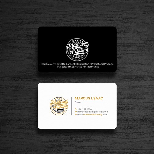 Business Card for a Custom Clothing/Product Business Design by Roni_