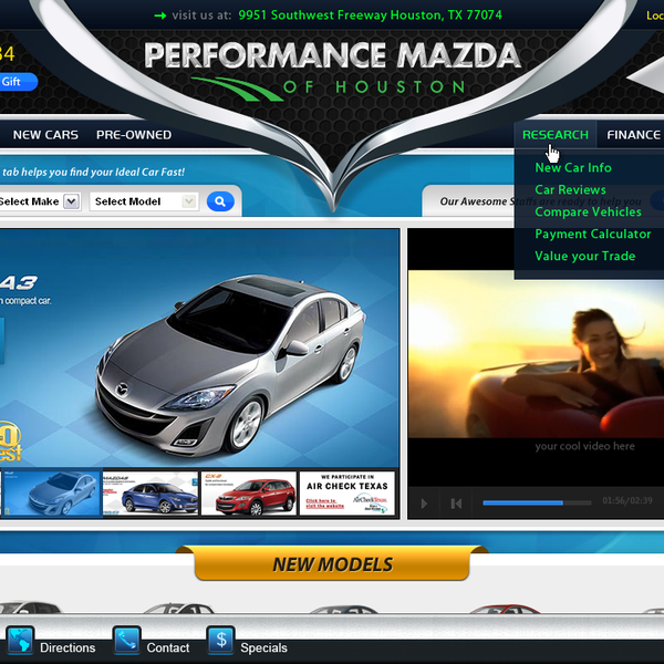 Create the next website design for Performance Mazda of houston