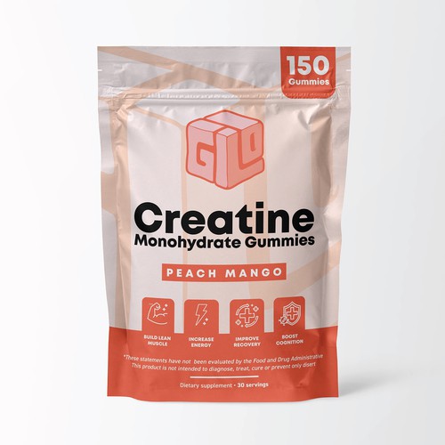 Bag Design for Creatine Monohydrate Gummy brand Design by CUPEDIUM