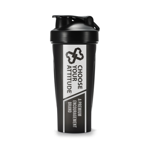 Design a logo for a premium protein shaker bottle