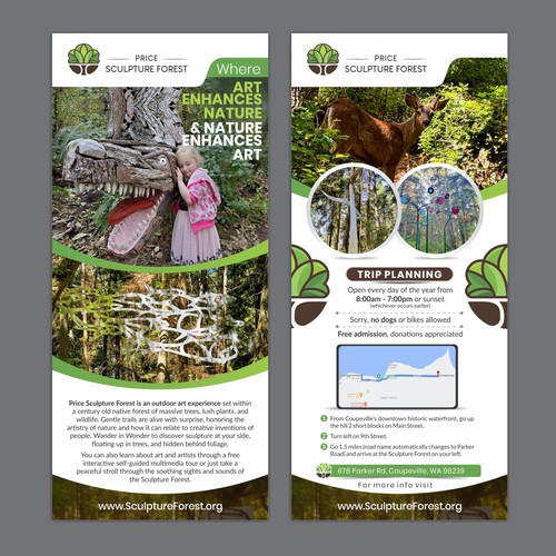 Enticing Rack Card for Unique and Fun Sculpture Park Nature Preserve Design by Dzine Solution