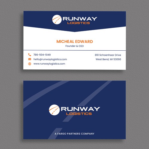 Runway Logistics Business Card Design by moshiur008