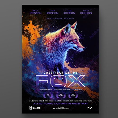 Life360 2023 Year of the Fox Poster Design by P I X 3 L