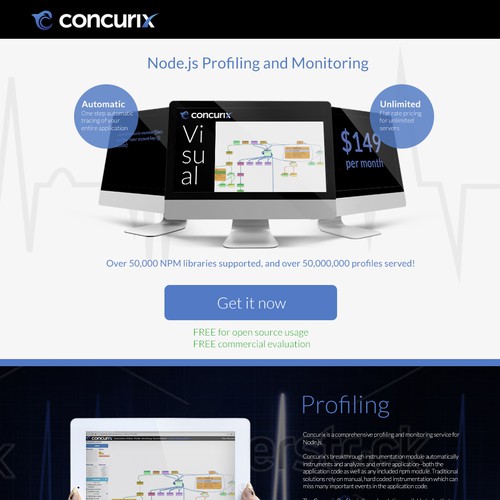 Create a clean, modern HTML5/CSS3 design language for Concurix.com! Design by Whitefox 85