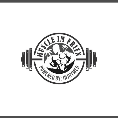 Create a logo for cool outdoor Gym in the „golden age Bodybuilding times“ style. Design by Dheldraw