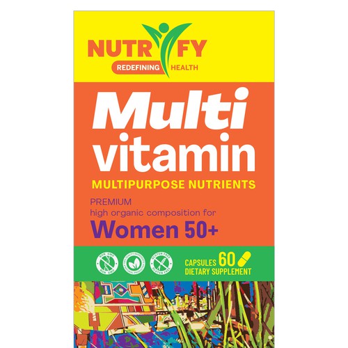 Design a premium packaging for Multivitamin for women 50+ brand for Nigerian Consumers Design réalisé par ve_sta