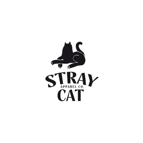 Logo for Stray Cat Apparel Co. - Clothing brand that donates 100% to saving cats! Design by DaliaKK