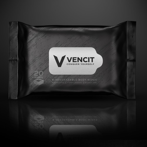 Clean retail packaging needed for body wipes. Upscale brand. Design by Miss.Ozz