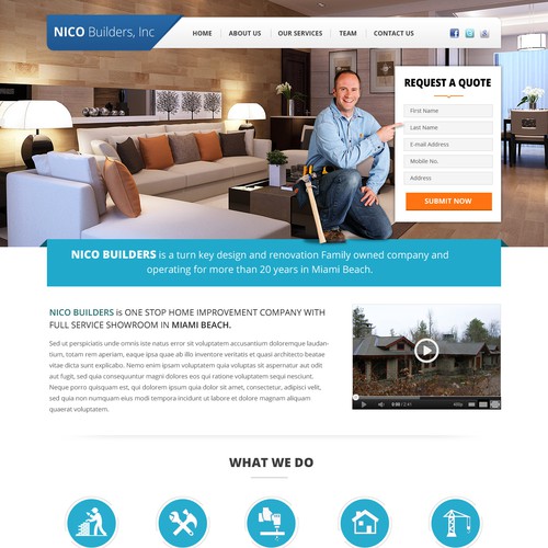 Home Renovation Company General Contractor Landing Page