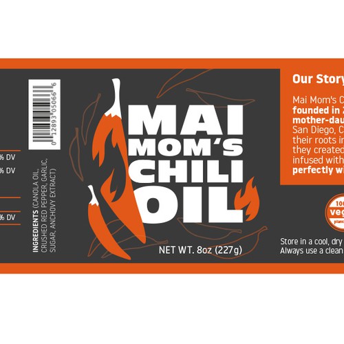 Eye catching packaging label for spicy chili oil jar Design by tinastw