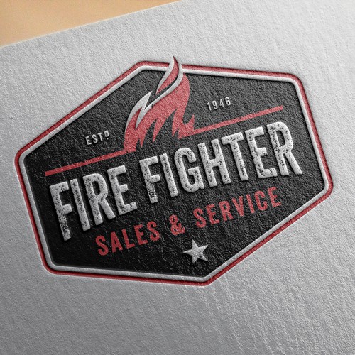 GUARANTEED: Create a bold imagery & font logo for Fire Fighter Sales & Service Design by Siv.66
