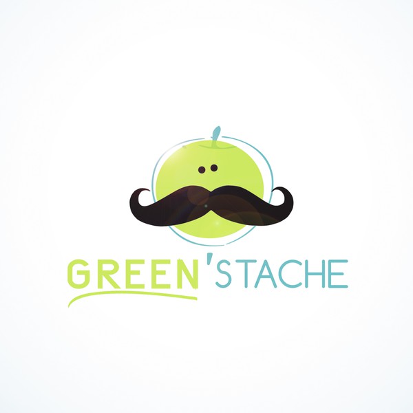 Create the next logo for green 'stache