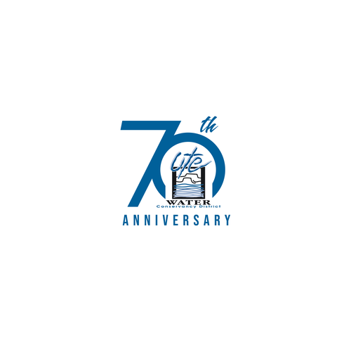 "70th Anniversary Logo for Water Provider" winning Logo & business card