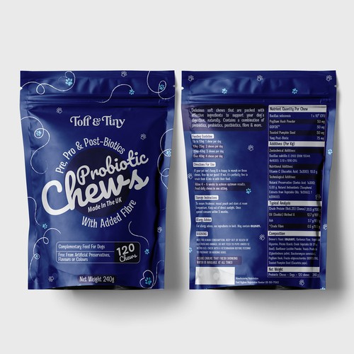 Pouch packaging design - Probiotic Chews for dogs Design by sadiaafrinrumky