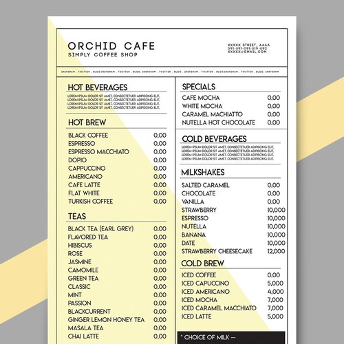 Design-Entwurf in der Kategorie Speisekarte von Priscilla Rinanda