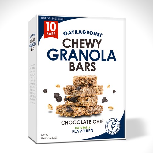 Design di DESIGN EYE-CATCHING PACKAGING FOR CHOCOLATE CHIP CHEWY GRANOLA BARS! di Unik ART