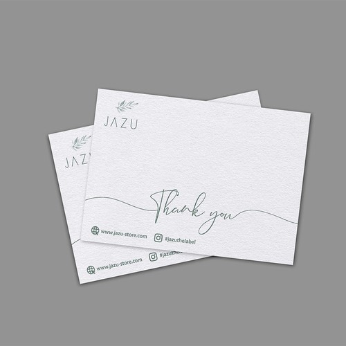 Thank you note for jewellery brand. Design by Xnine