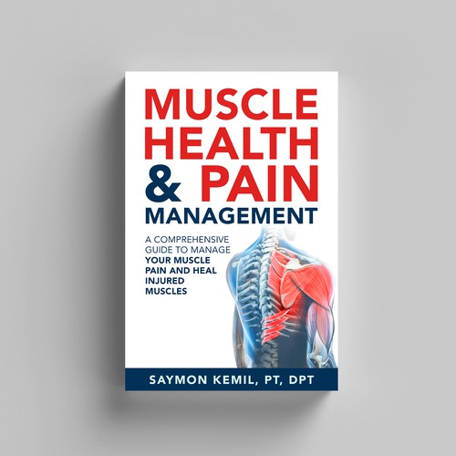 Book cover with a drawing images of the human anatomy combining muscles and bone structure. Design by Yna