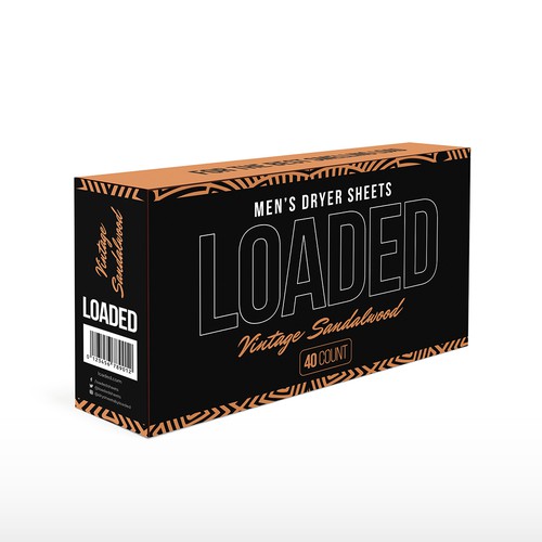 Men's Dryer Sheet Box Design Contest Design by Haroska Studio