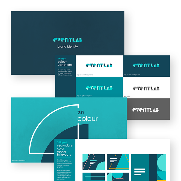 Design by Temourian™ titled "Eventlab brand guidelines"