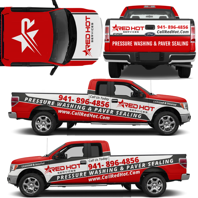Truck Wrap For Paver Sealing / Pressure Washing Company Car, truck or