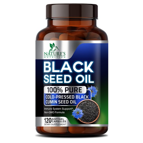 Natural Black Seed Oil Design Needed for Nature's Nutrition Design by sapienpack