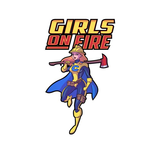 Diseño de AISHA 83 titulado "Female Superhero logo for firefighting & emergency services"
