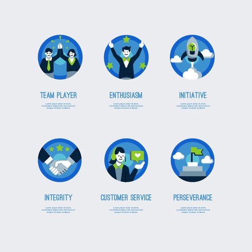 Design Modern Icons Needed for Our Corporate Values por LAYOUT.INC