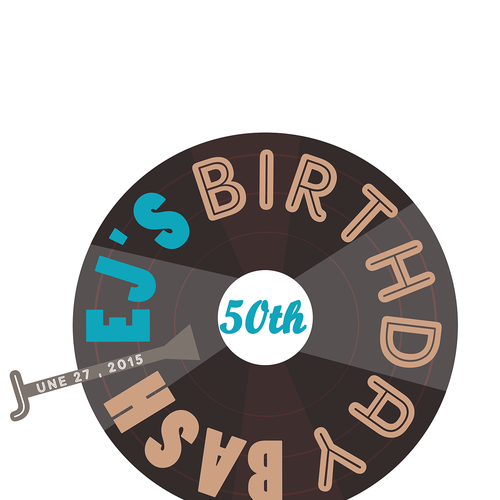 We need a logo for my friend EJ's 50th birthday bash Design by colours&lines