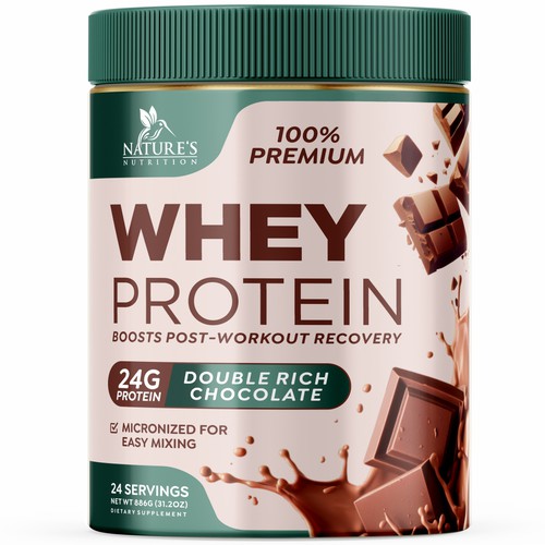 Diseño de Tasty Whey Protein Chocolate Design Needed for Nature's Nutrition de GenScythe