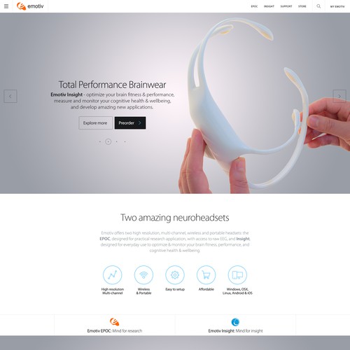 Redesign website for International Award Winning EEG system Design by Brace