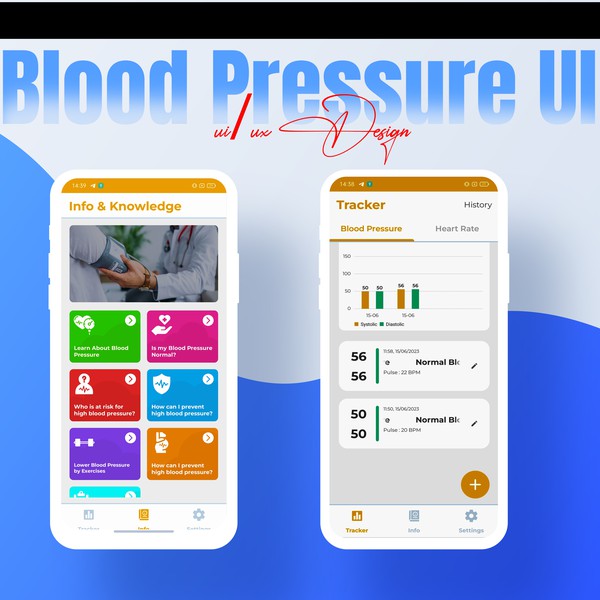Blood pressure app ui design