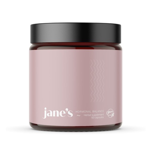 Minimal supplement label design Design by Krasi Miletieva