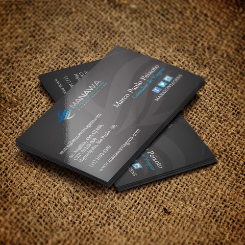 Please create a great Business Card design for travel agency Manawa! Design by sunny1585