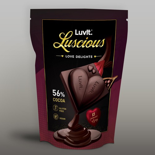 Design a standout label for a Premium Chocolate Homepack Design réalisé par Bili