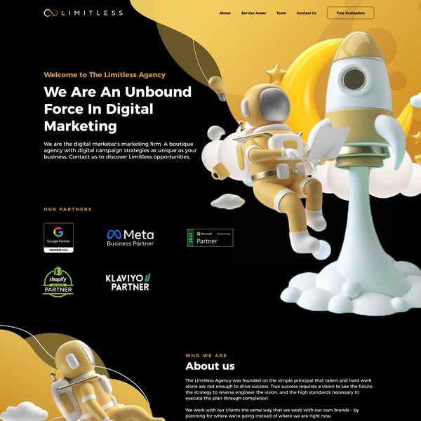 Design by Randy Yanuar titled "Web design for Limitless Dgital Agency"