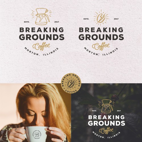 Breaking Grounds Coffee logo - Great Coffee Without Pretense Design by creative.solutions