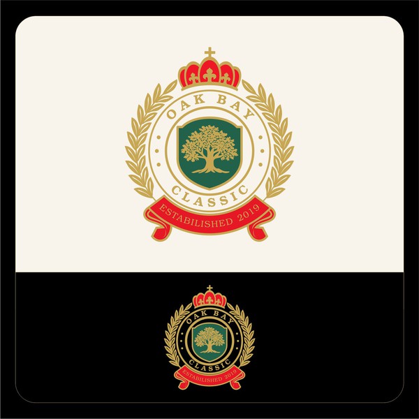 Badge Luxury Oak anda Crown Logo Royal Style