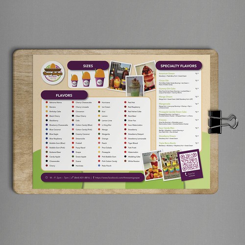 Attractive Menu Design for Shaved Ice Food Truck Design by Daisy Laparra