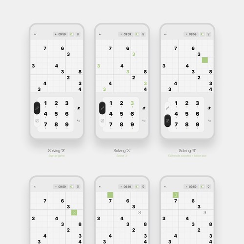 Elegant Sudoku game app design Design by V. L