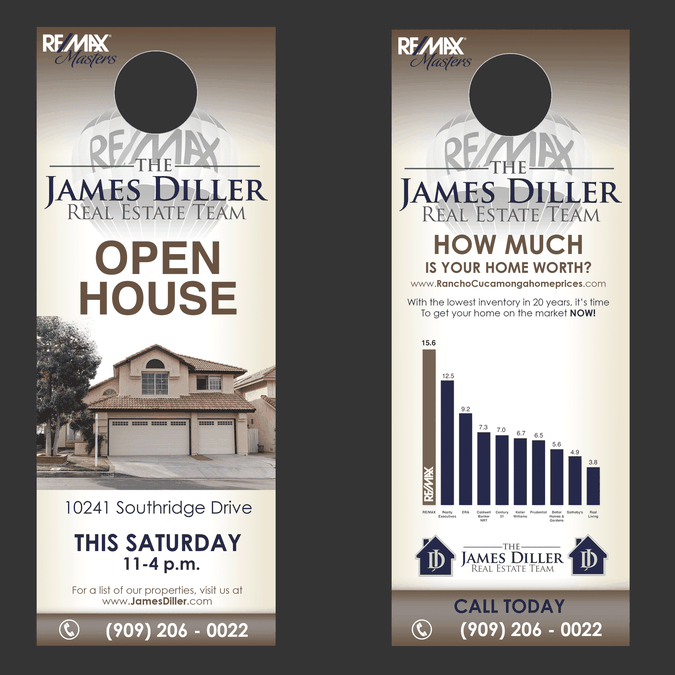 Create an amazing door hanger flyer for a top producing agent