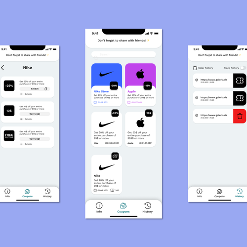 Design for a Coupon/Promotion app Diseño de falschetraume