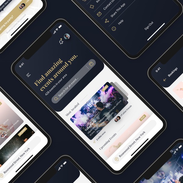 Design by Martin Zagawa titled "Concept for Event Social App"