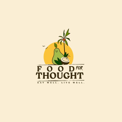 Fresh, Playful Island-Inspired Logo for Food For Thought – Organic Café & Market in the Florida Keys Design by m210297