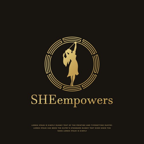 SHEempowers - luxurious design of a woman preferrably in some kind of a circle to appeal to women professionals Design by Creago