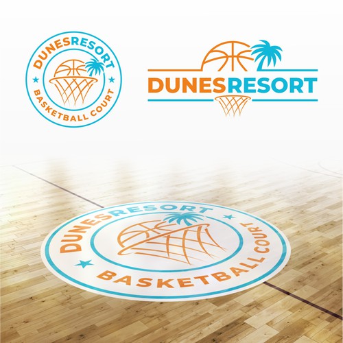 DUNESRESORT Basketball court logo. Diseño de adrian perdana