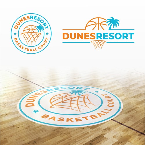 DUNESRESORT Basketball court logo. Design by adrian perdana