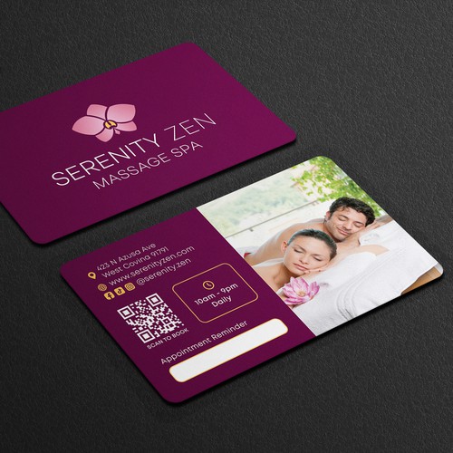Elevating an Upscale Massage Spa’s Image with a Business Card Design by Galaxiya