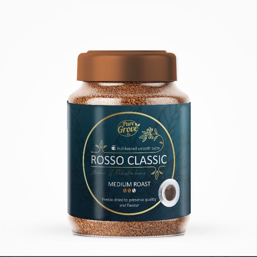 Freeze Dried Coffee Label design Design by Kamilla Oblakova